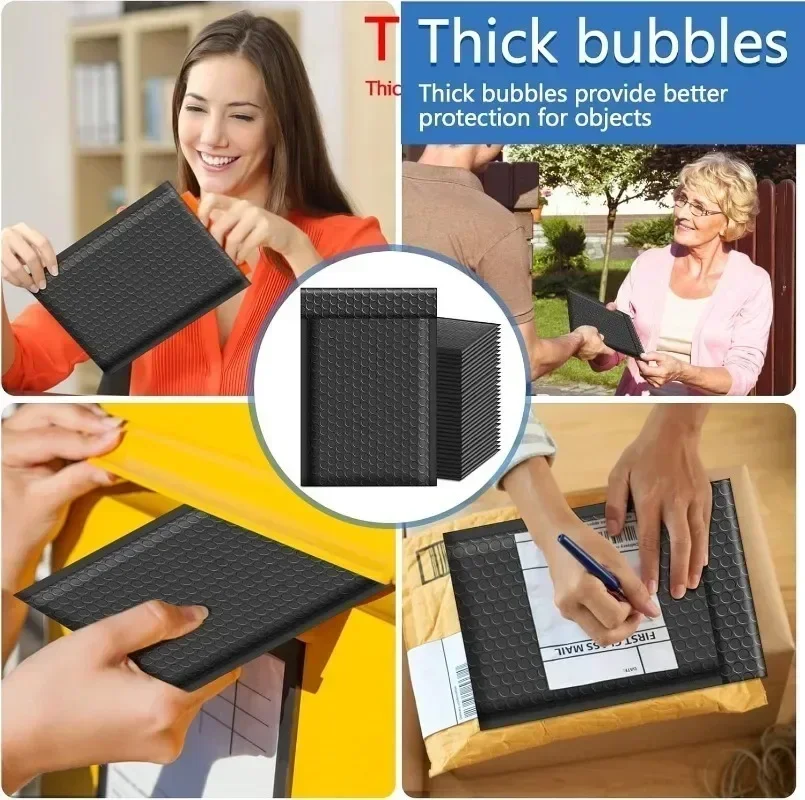 Bolsas de sobres de burbujas para sobres, bolsa de embalaje de regalo impermeable autosellada, bolsa acolchada para sobres de envío, suministros de negocios, 5 uds.