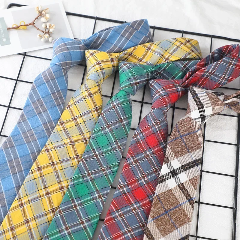 

Formal Ties Classic Woven Plaid Party Necktie for Male Fashion Women Men Casual College School Uniform Tie Apparel Accessories