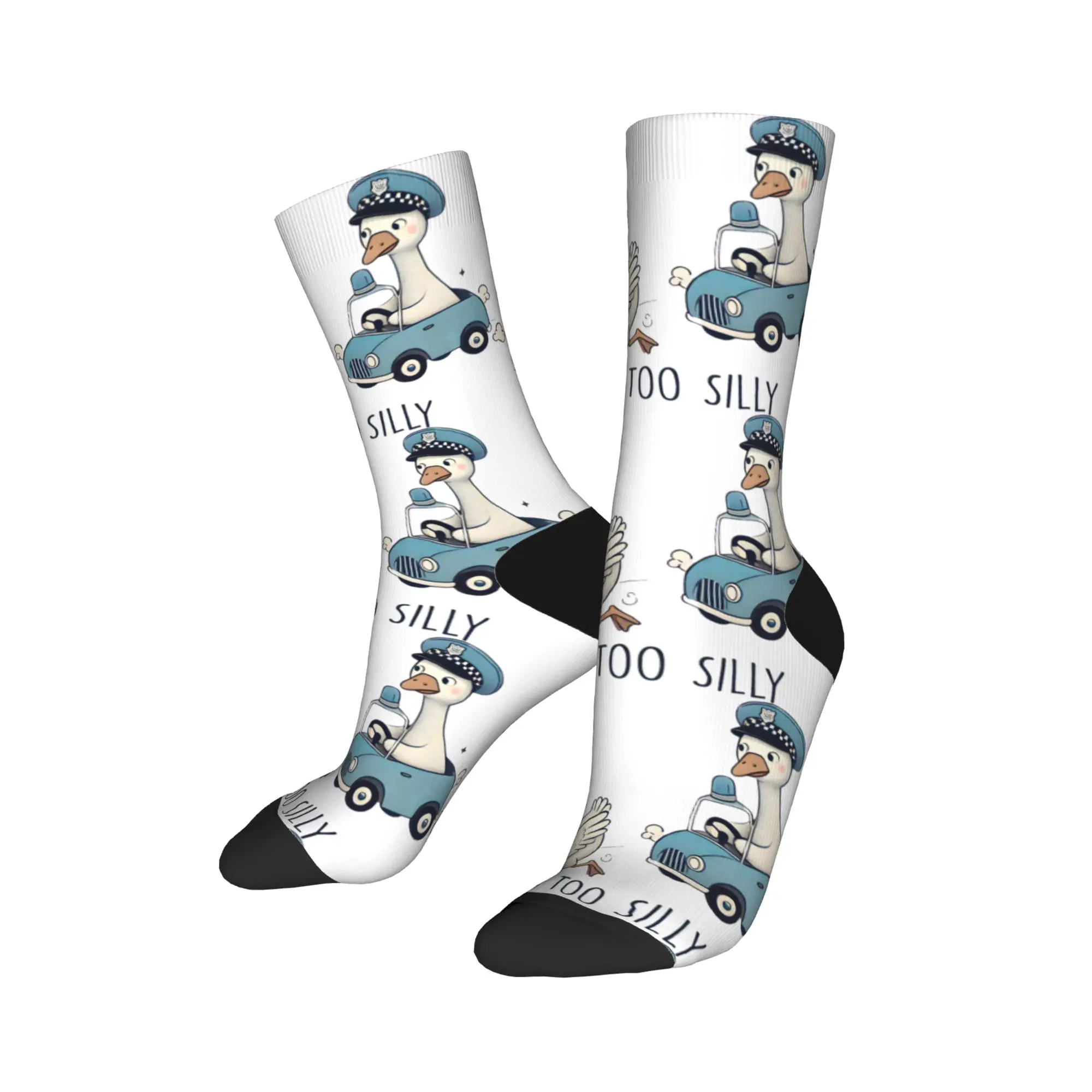 Men Socks Funny Goose Got Too Silly  Stockings Anti Bacterial Soft Breathable Socks Autumn Funny Design Running Sports Socks