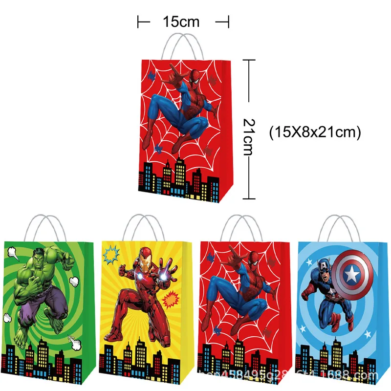 

Hot Selling Marvel Avengers Themed Gift Paper Bags Birthday Parties Parties Cowhide Paper Bags Tote Bags In Stock Wholesale