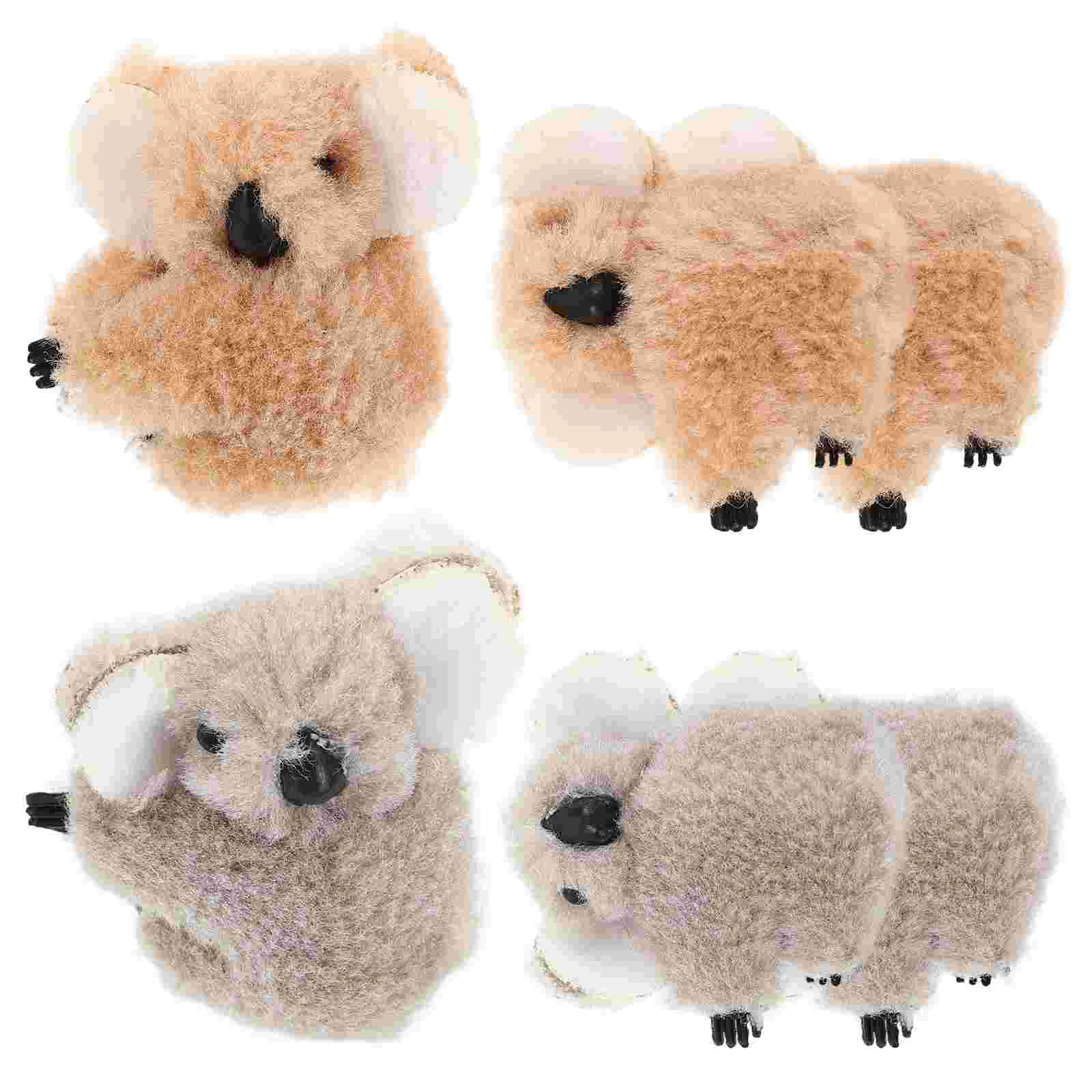 6 Pcs Koala Side Clip Stuffed Animals Hair Clips Decor Cute Adorable Hairpins Plush Girl Decorative Cartoon Baby