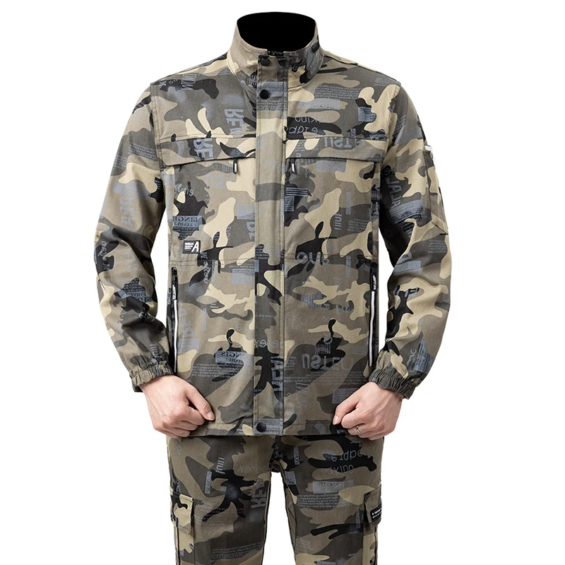 Men's Coat Spring and Autumn Camouflage Jacket Cotton Wearable Cargo Clothes Cotton Comfortable and breathable