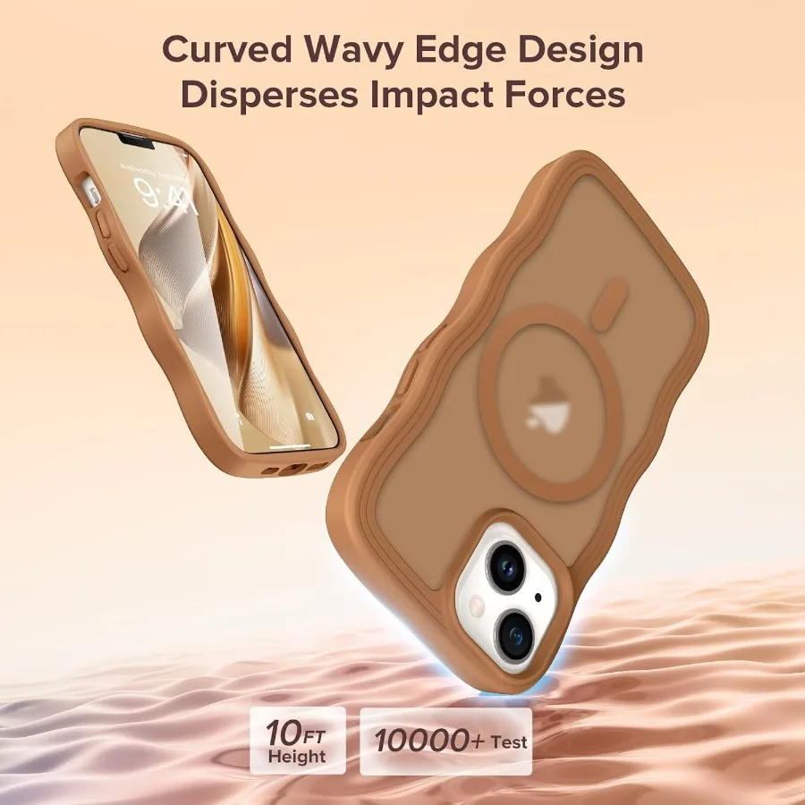 حافظة هاتف شفافة غير لامعة لهاتف iPhone 13/14 مع واقي شاشة مدمج وتوافق MagSafe: متين مقاوم للصدمات ومضاد