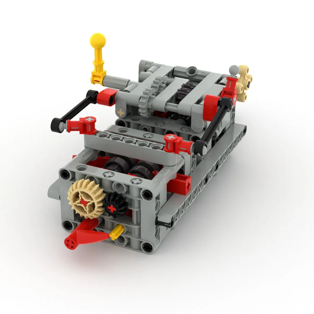 MOC 8-speed Gearbox Differential Gears Technology Building Blocks Parts Transmission Assembly Compatible Motor DIY Bricks Toys