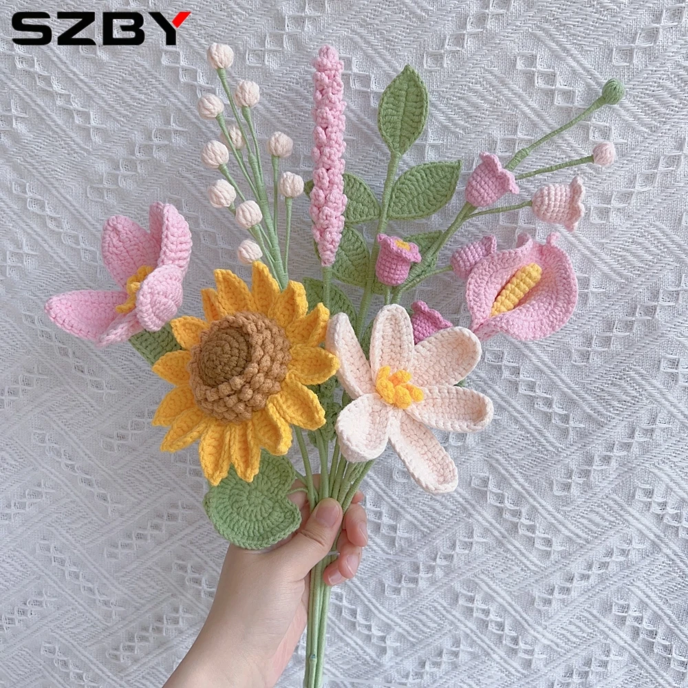 

Crochet Flowers Crochet Bouquet Handmade Crochet Sunflower Bouquet as a Gift for Lover, Family,Friends. Finished Bouquet