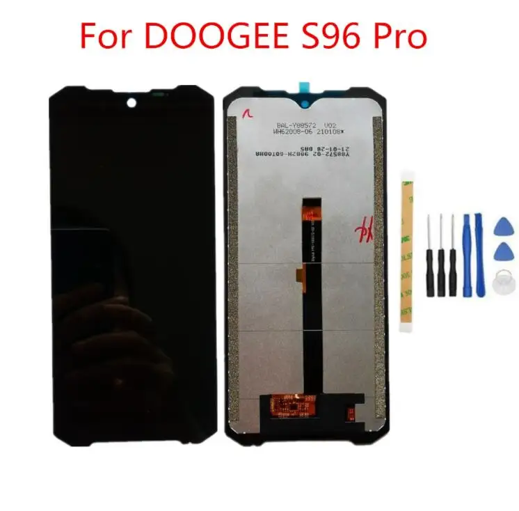 New Original For DOOGEE S96 Pro LCD Display Glass With Frame +Touch Screen Digitizer Assembly 6.22inch Replacement Glass