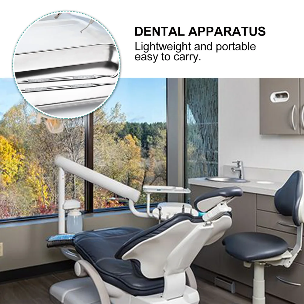 

2pcs Stainless Steel Dental Trays Sterilization Tool Tray For Instruments Cotton Gauze Lightweight Portable Mirror Polished
