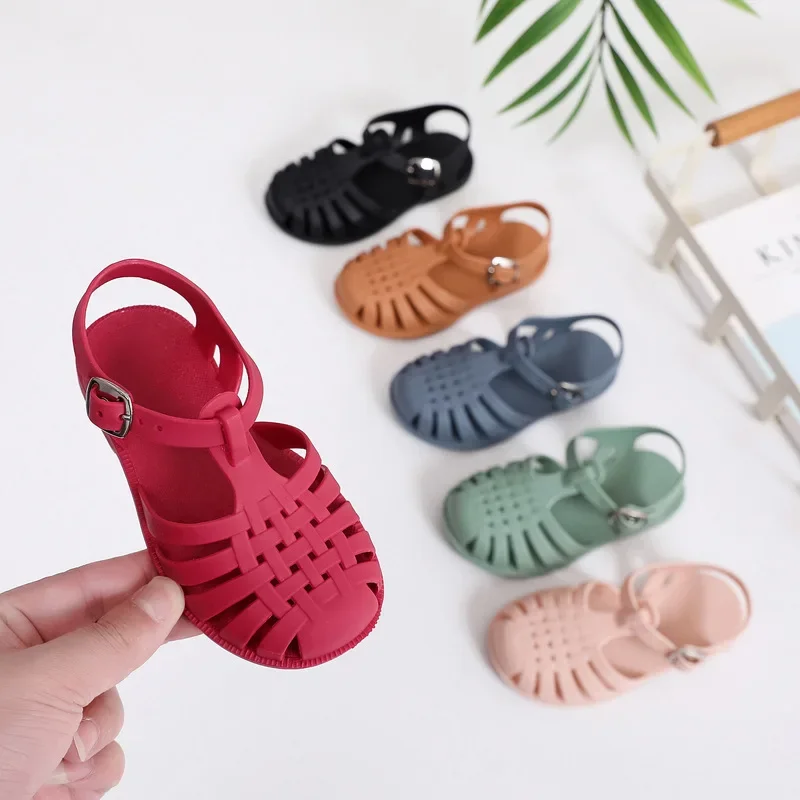 

Jelly Shoes for Kids Sandals Summer Beach Shoes for Sea Summer Girls Gladiator Sandals Baby Soft Non-slip Boy Roman Flip-flops