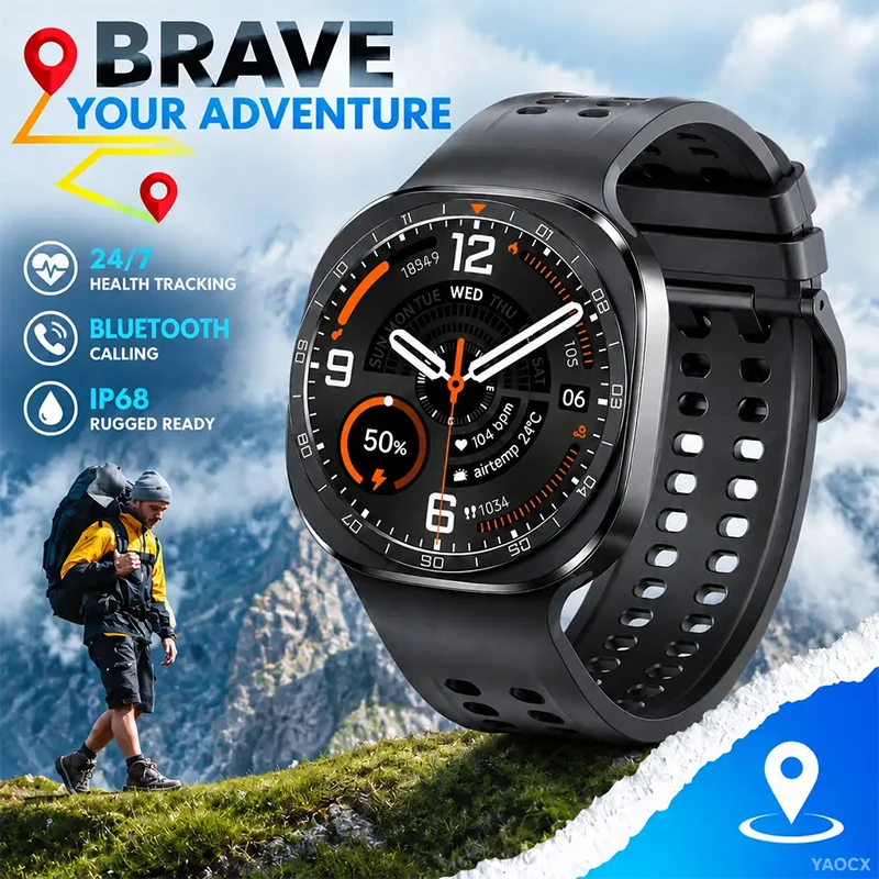 All Terrain Smart Watch IP68 Waterproof BT Call SPO2 Heart Rate Sleep SOS 100+ Sports Modes Breathable Strap Fitness Smart Watch