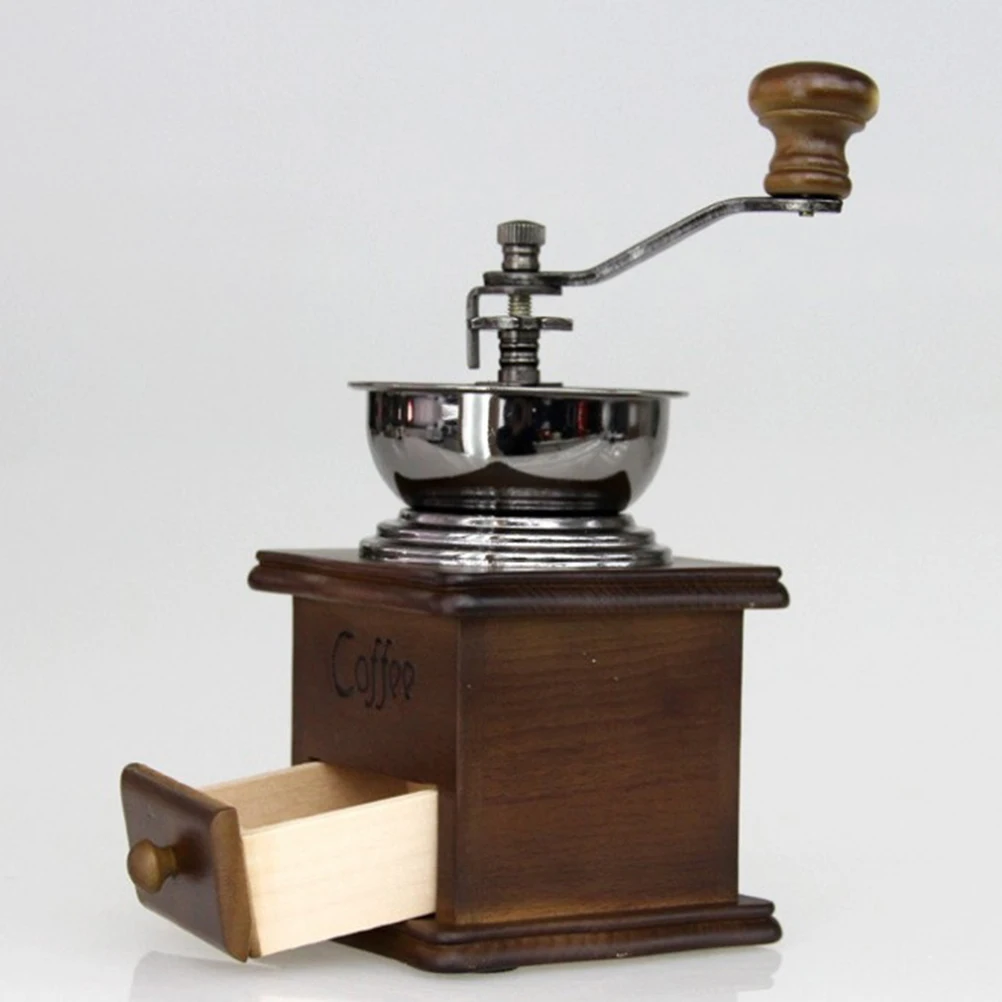 

High-Quality Manual Maker Beans Grinding Machine Ceramic Burr Mill Adjustable Thickness Wooden Drawer Fast Grinding Hand