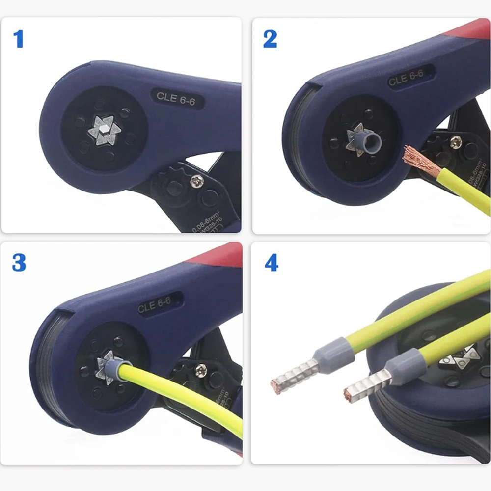 Imagem -04 - Ferrule Crimping Alicate Catraca Ajustável Auto Ajustável Catraca Ergonômica Encolhimento do Fio Ferramenta de Mão