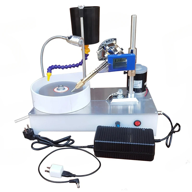 Desktop Gemstone Grinding Faceting Faceted Polishing Jewelry Polisher Flat Lapidary 2800RPM 120W