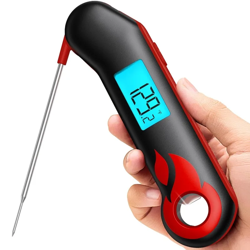 

Professional Meat Thermometer, Instant Read in 0.5 Sec, NIST Certified Accuracy ±0.5°F, IP67 Waterproof,