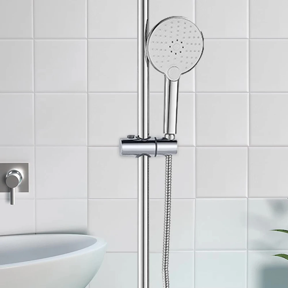 SilverUniversal Shower Head Holder, Handheld Shower Head Holder Attachment Shower Head 360 Rotate Holder Adjustable