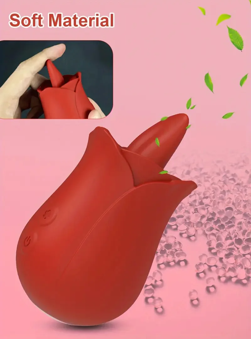 مدلك نسائي بتصميم وردي مع 3 أوضاع و7 خيارات للتردد، هزاز محمول للسيدات صديق للبشرة من السيليكون