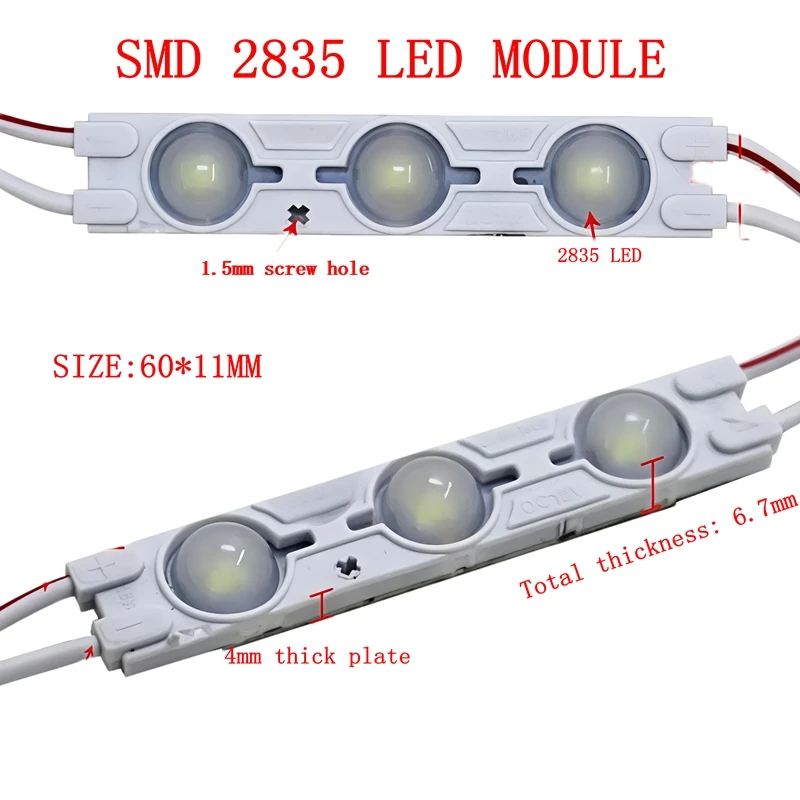 500PCS/PACK DC12V 2835 1.5W LED Module with Lens IP65 Waterproof LED Sign Light for Advertising Light Box Channel Letter