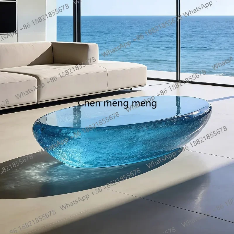 

K182Display Aesthetic Coffee Table Luxury Frame Design Organizer Coffee Table Unique Clear Meuble De Salon Furniture Accessories