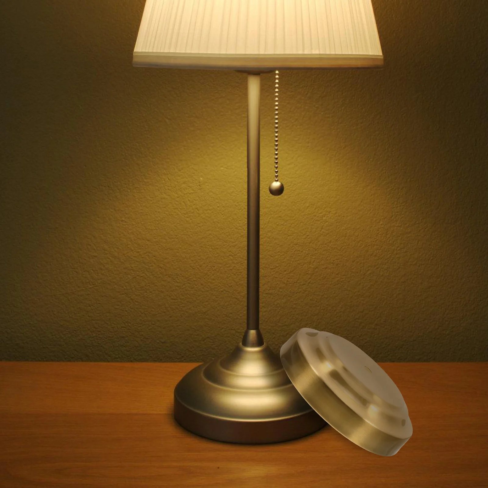

Wrought Iron Base Copper Table Lamp Stand Round Smooth Metal LED Display Base Bedroom Living Room Study Office DIY