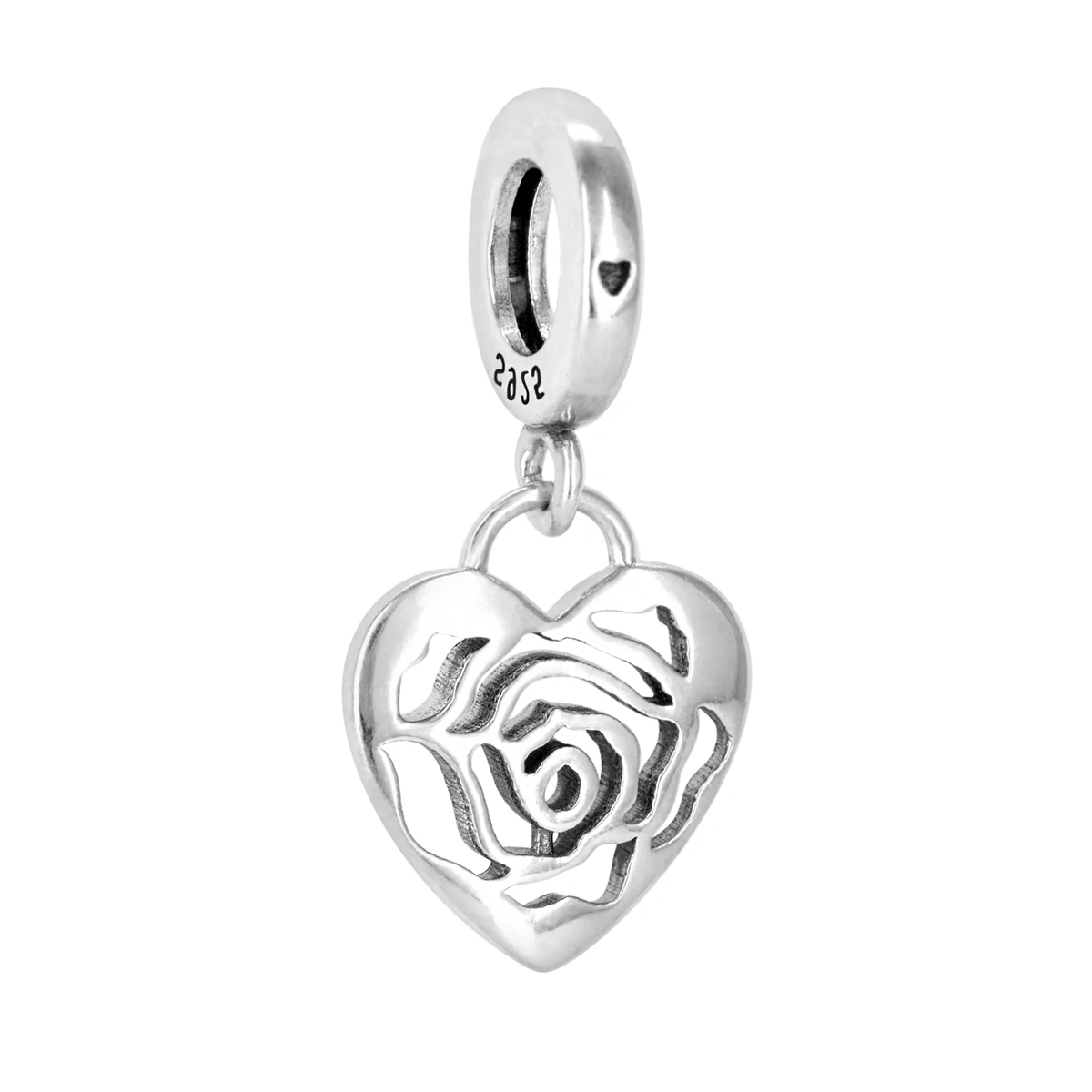 PANQDIY Valentines Gift 100% S925 Sterling Silver Diy Charm Unique Rose Pendant Fit Women Bracelet Diy Jewelry Women Gift KF061