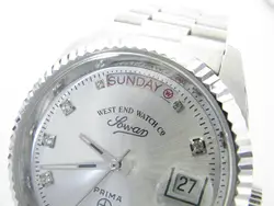 West end Sowar English Fan Double Calendar Steel Military male Watch eta 2834 prima