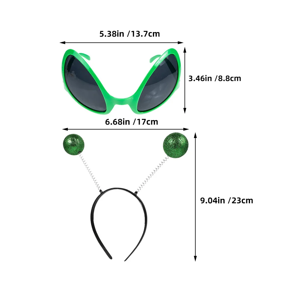 2 stks Antenne Hoofdband Bril Set Voor Volwassenen Party Kostuum Accessoires Halloween Cosplay Prop Ruimte Thema Gunsten