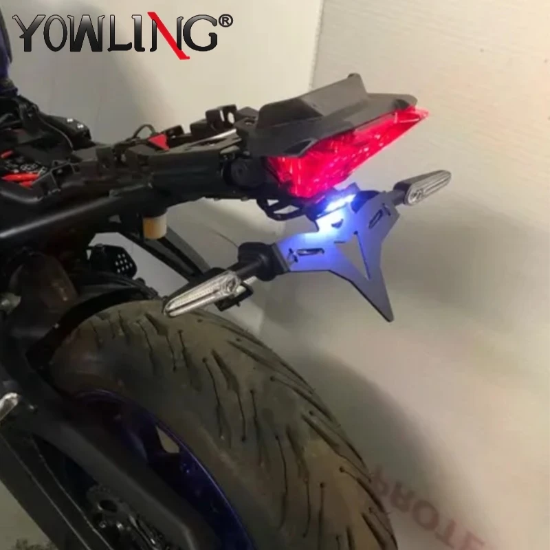 

For Yamaha MT-07 MT07 2013-2022-2023-2024 Rear License Plate Bracket Mount Holder Tail Tidy LED Plate Motorcycle Accessories