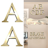 Gold English Letters Wall Stickers Wall Art Alphabet 10CM 3D Acrylic Mirror+EVA Numbers Ornaments DIY Wall Decals for Home Decor