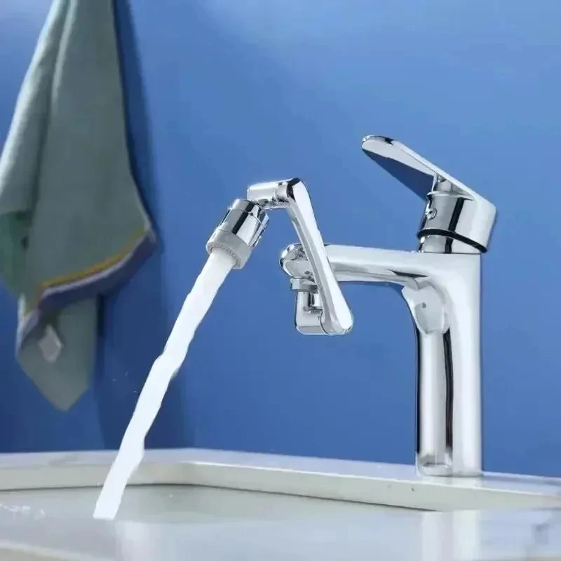 360 Rotatable Anti Splash Faucet Extender ABS Plastic Mechanical Arm Swivel Aerator for Bathroom Sink Wash Face Gargling view 5