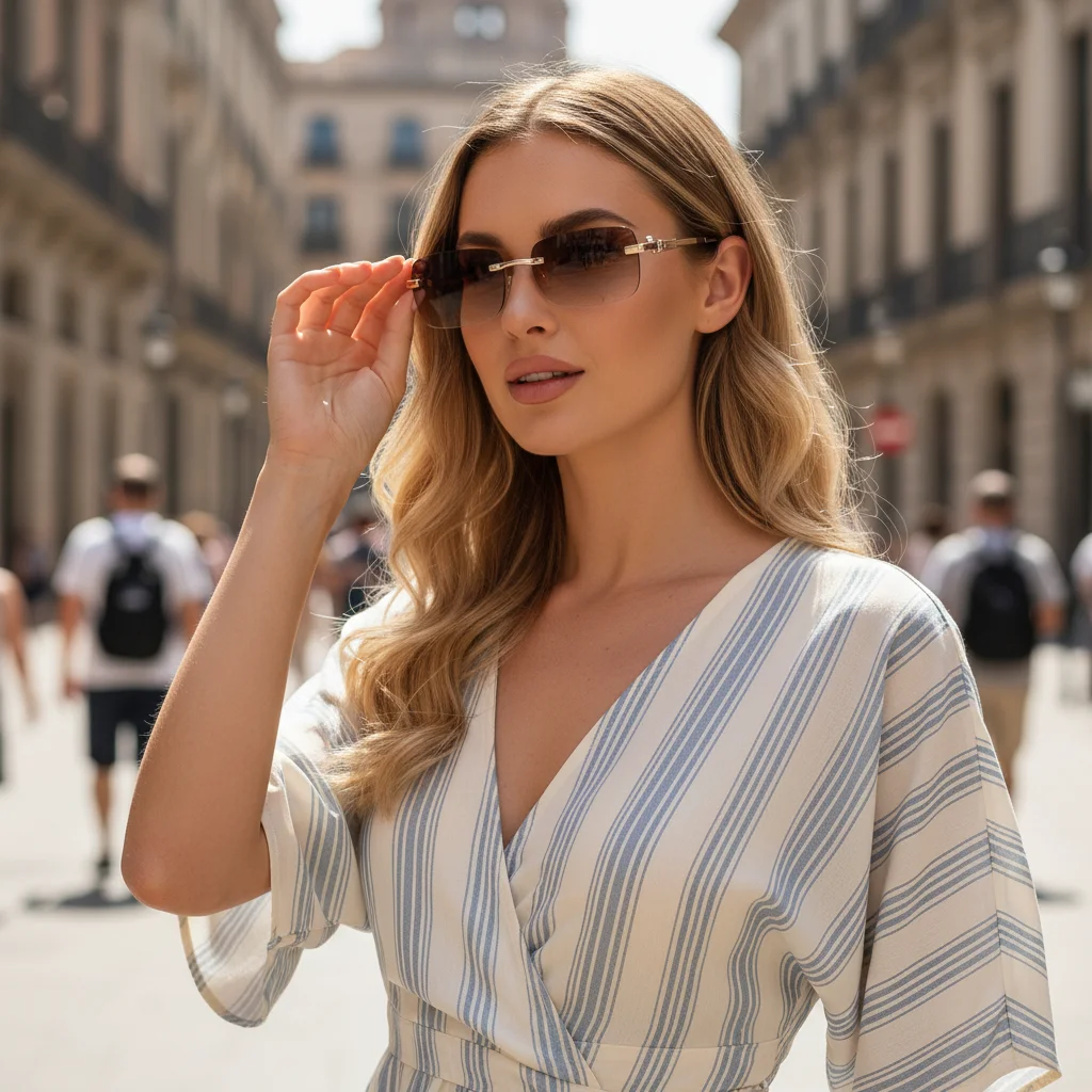 

Ретро UV400 очки Ocean Lens солнцезащитные очки без оправы прямоугольные солнцезащитные очки оттенки украшения гепарда