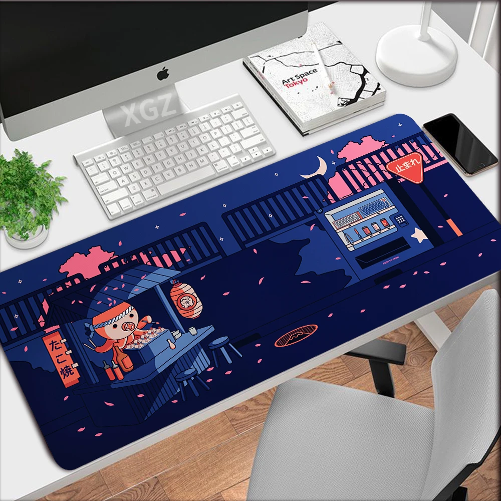 

Japanese Sushi Octopus Anime Mouse Pad Laptop Gamer Desktop Lock Edge Office Keyboard Gaming Accessories Non-slip Gaming Desk