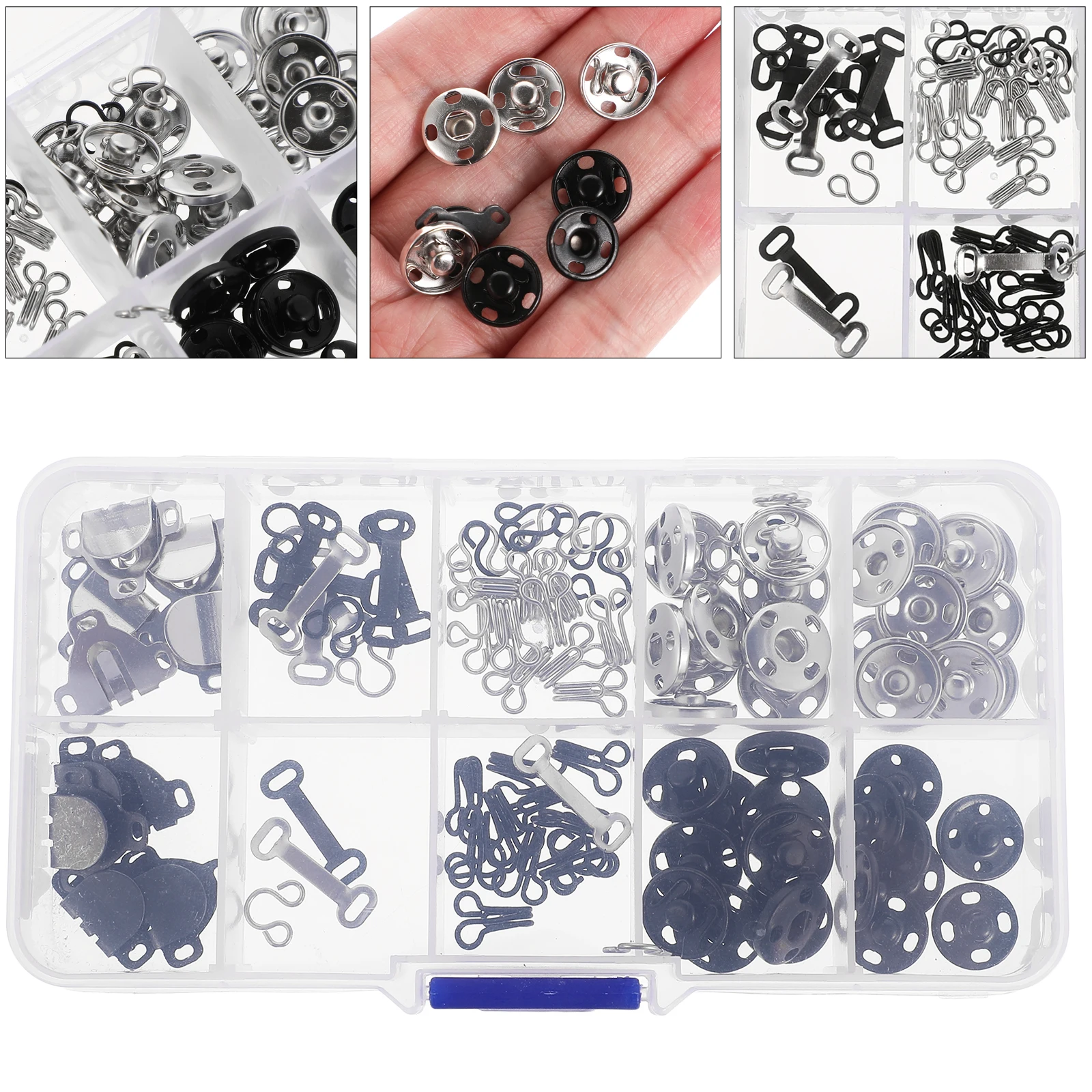

100 Pcs Snap Button Trouser Hook Set Metal Hand Sewing Fastener Press Stud Copper DIY Craft Materials Lightweight Durable