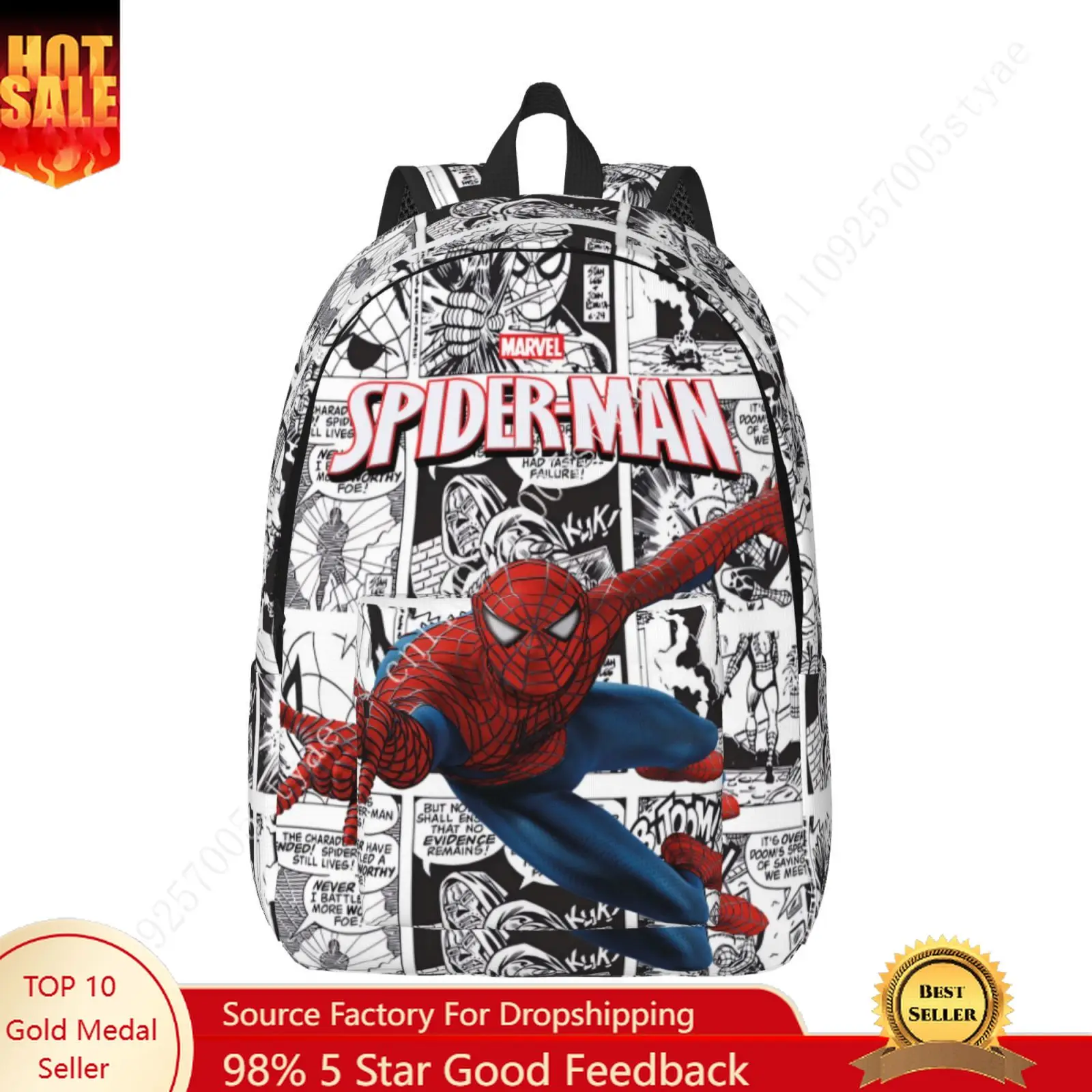 

Marvel Spider Man Peter Benjamin Parker Custom Canvas Lightweight Backpack Fashion Durable Student Men Women Business Daypack