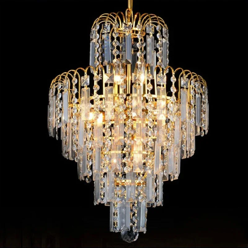 

Luxury Royal Golden Crystal K9 Chandelier Crystal Golden Chandeliers Hall Living Room Lighting lustre de cristal