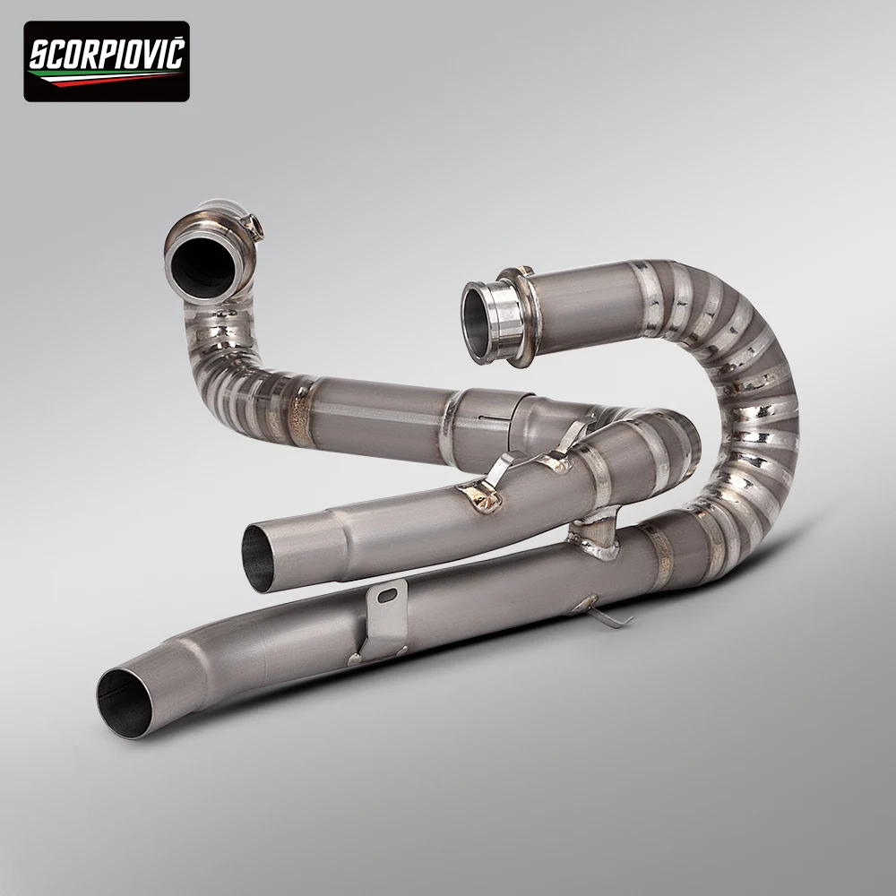 Motorcycle Exhaust Full System Escape Moto Titanium Front Link Pipe Slip On For Scrambler 1200 XC XE 2019 2020 2021 2022 2023