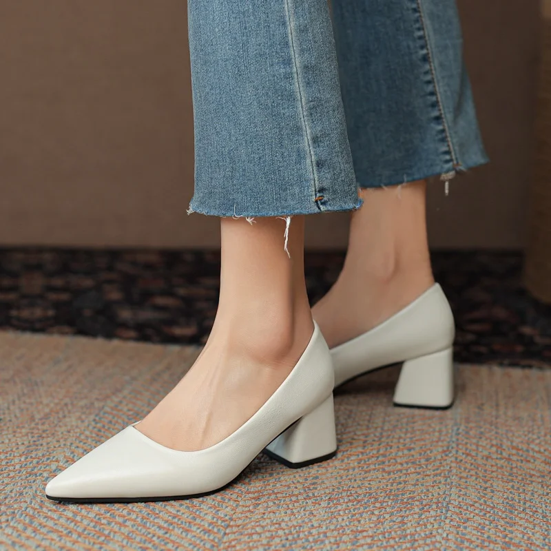 

Mary Jane Flat Heel Shoes Women's New 2023 Slip-On round Toe Leather Lined Rubber Bottom Casual Fashion Single Shoes for Women