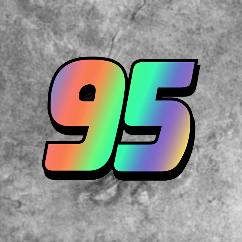 

1pc Racing Number 95 Sticker, Waterproof Vinyl Decal for Motorcycle Helmet, Fuel Tank, Scooter, Car Window & Bumper