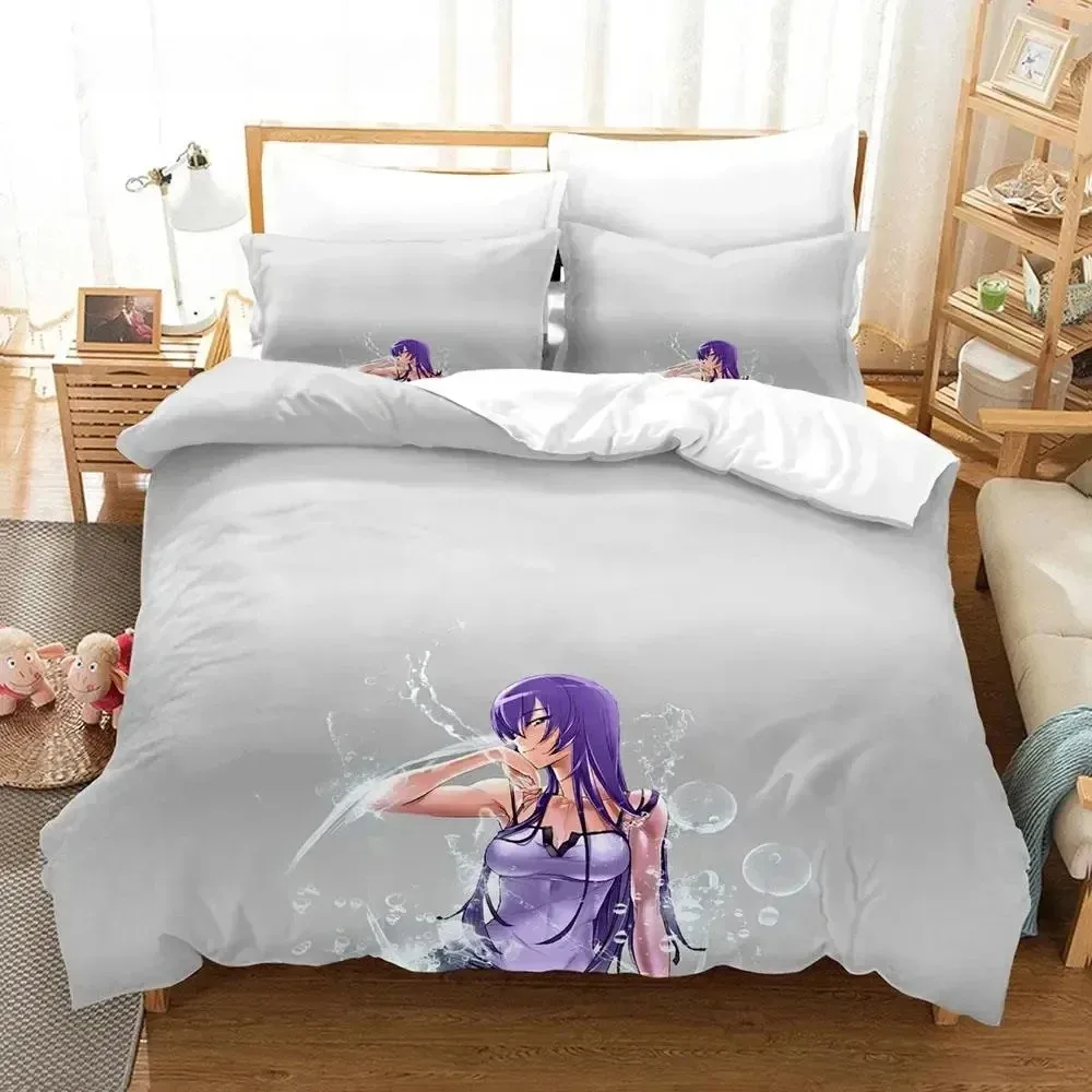 Cexy Girl Highschool Of The Dead Bedding Set Bedroom Soft Modern Bedspreads Comefortable Duvet Cover Quilt Cover And Pillowcase