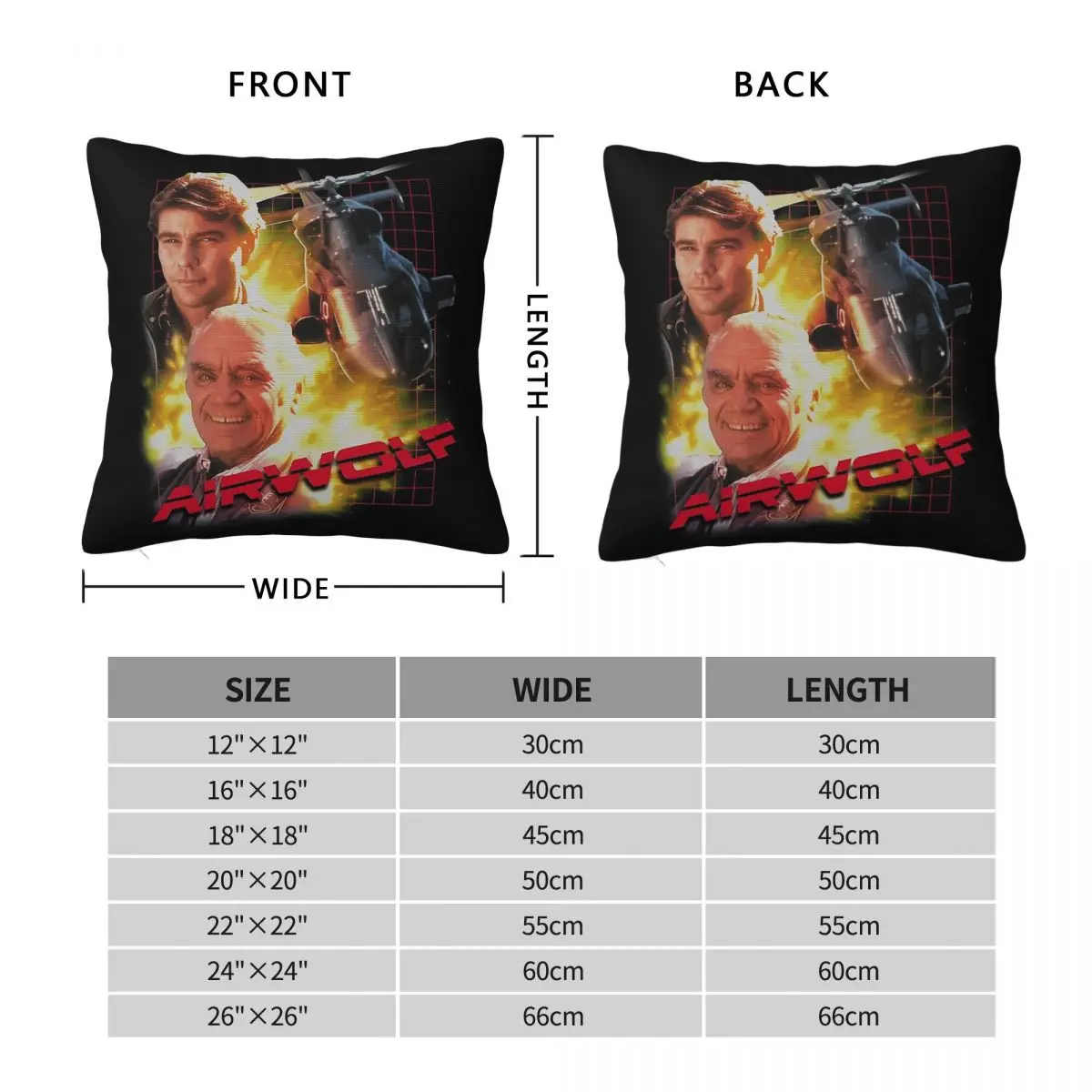 Airwolf Movie Helicopter Pillowcase Polyester Linen Velvet Pattern Zip Decorative Pillow Case Home Cushion Cover 18