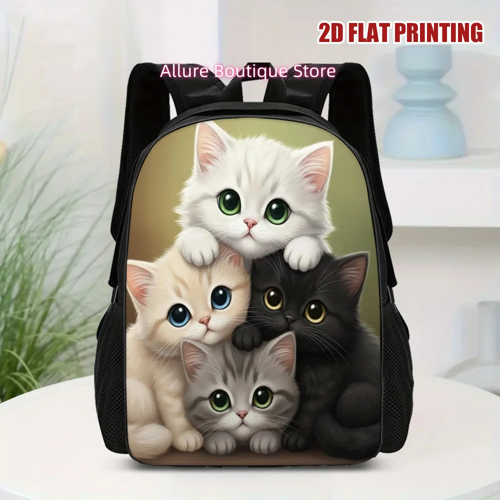 1pc of Adorable Kittens Stacked in a Backpack, Stylish And Functional, Perfect for Work, Travel, And Daily Use., for Teenager, F
