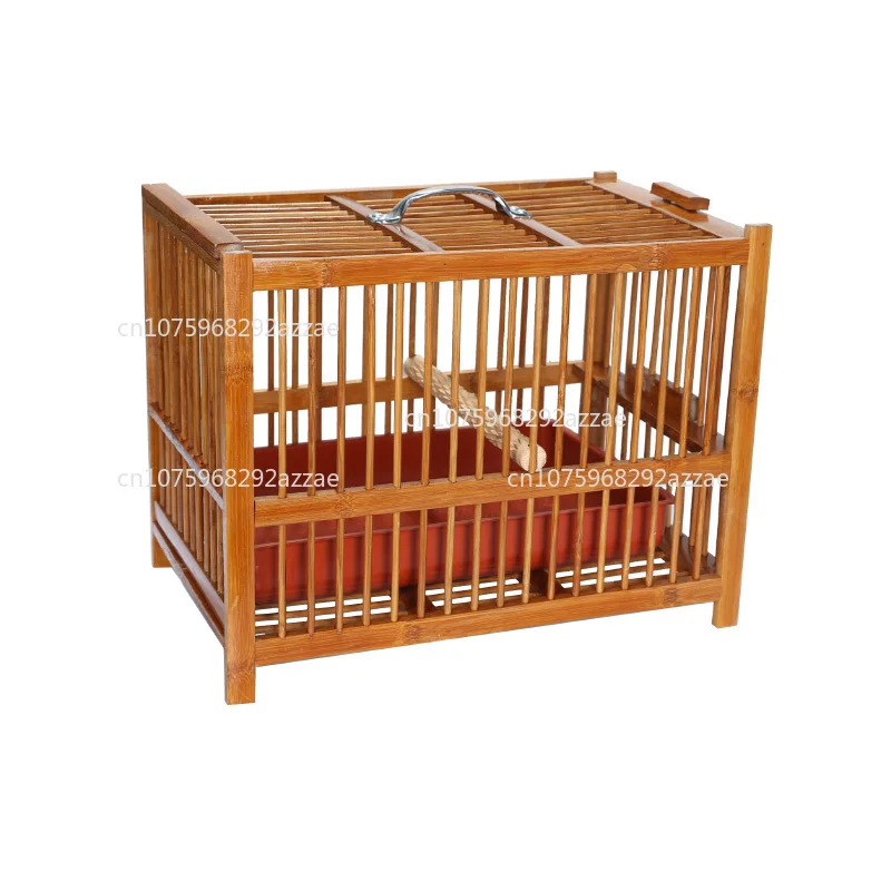 

Bamboo thrush shower cage, special bath bird cage, large full set of shower.