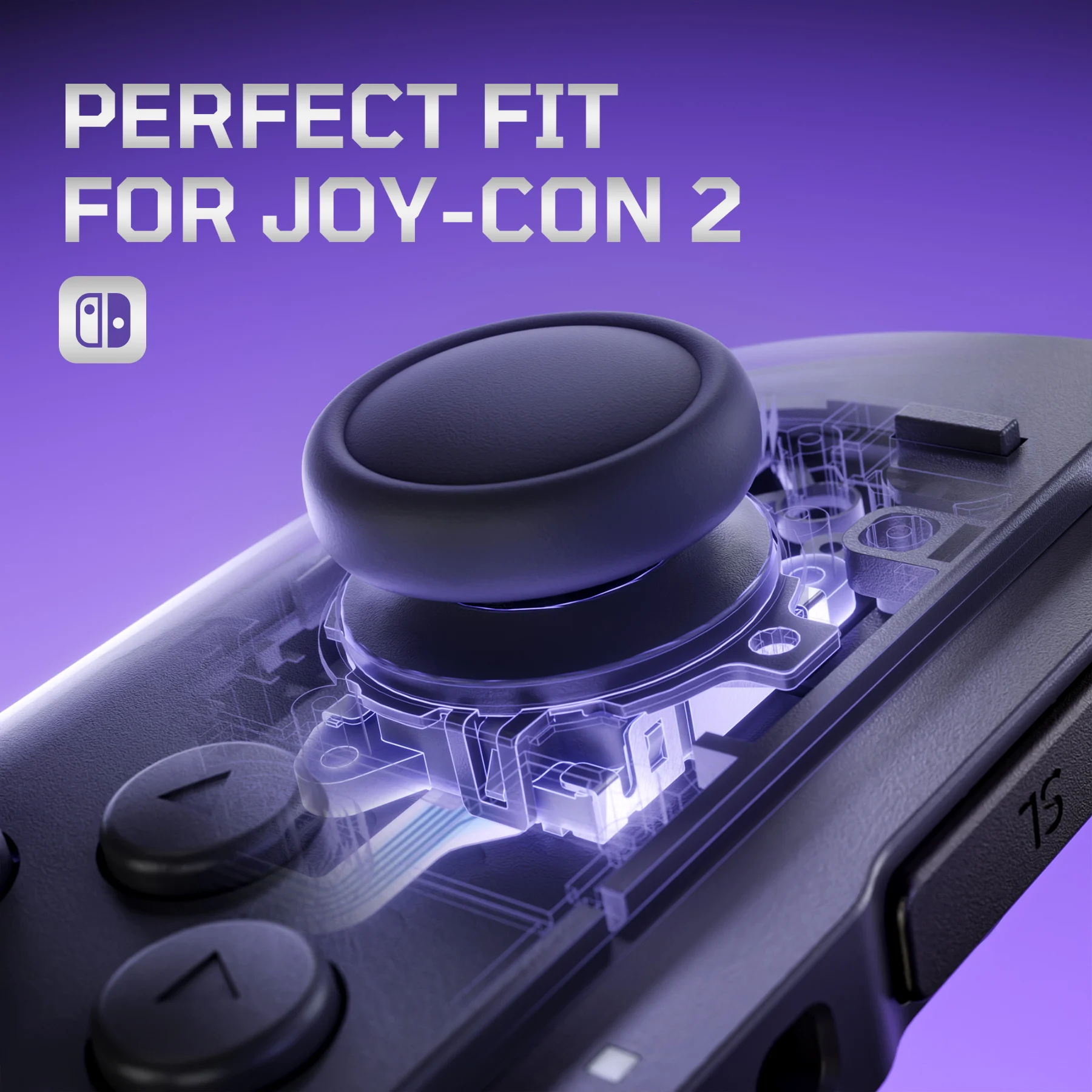 eXtremeRate Zamiennik 3D Joysticka, Nakładki na Gałki i Przyciski Boczne do Nintendo Switch 2 JoyCon - Czarny — zdjęcie produktu 3