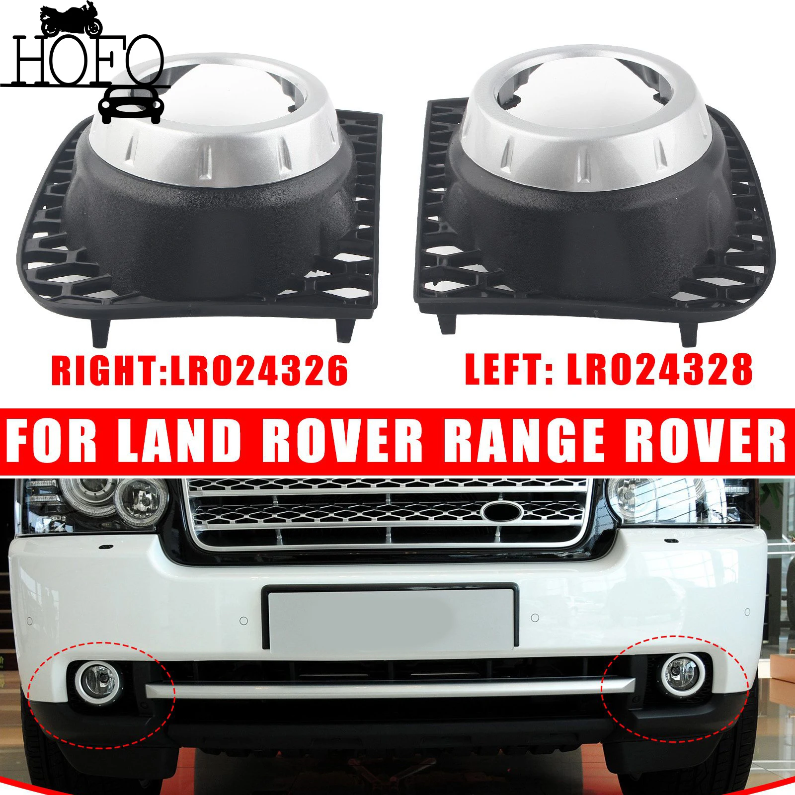 

LR018234 Front Bumper Fog Lamp Bezel Right For 2010-2012 Land Rover Range Rover