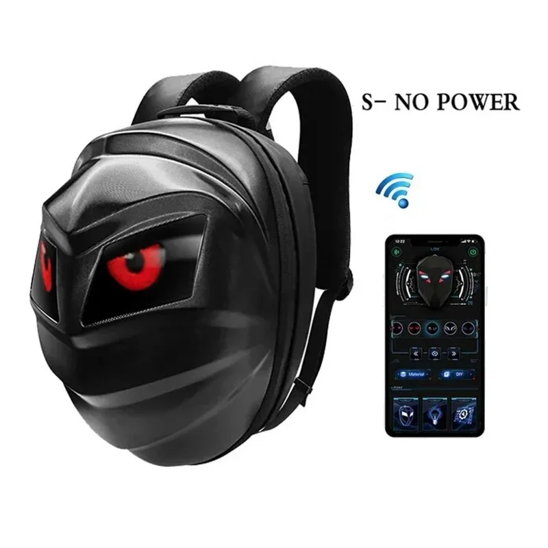 

LOY LED Knight Cycling Backpack Motorcycle Bluetooth APP Expansion Waterproof LED Mochila Rainproof Led Bag With Eye Screen