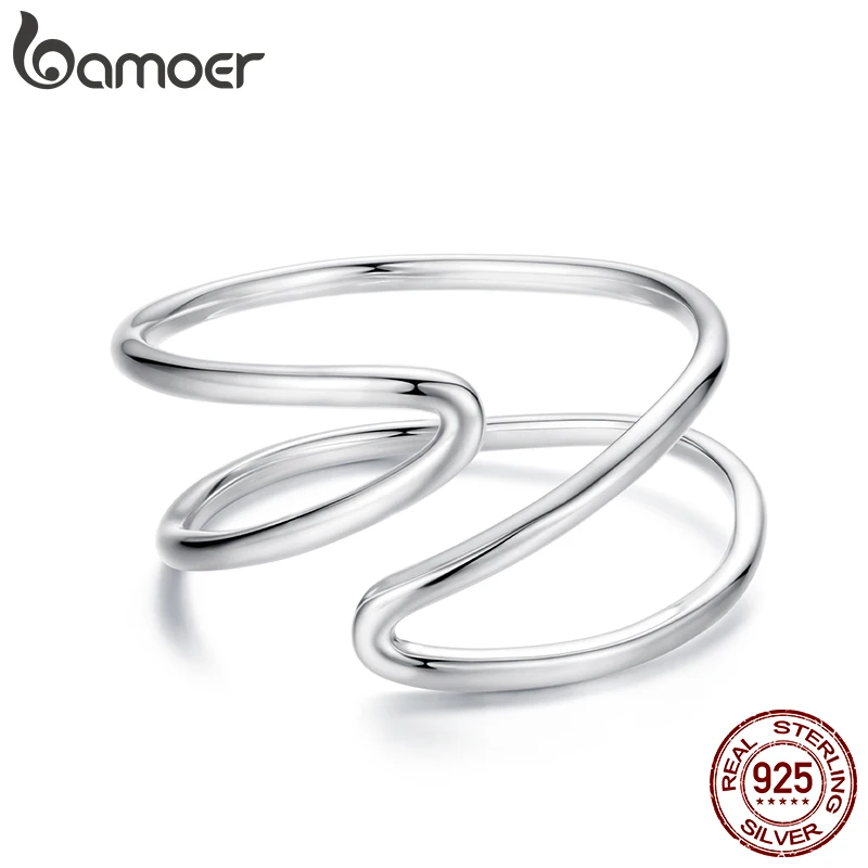 Women's 925 Sterling Silver Two-Layered Cross Open Ring