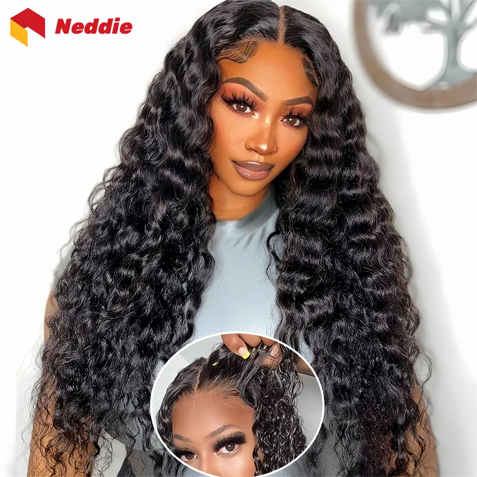 200 Density 40 Inch Black Curly 5x5 Hd Lace Frontal Brazilian Wig 100% Preplucked Glueless Wigs Human Hair Ready to Wear on Sale