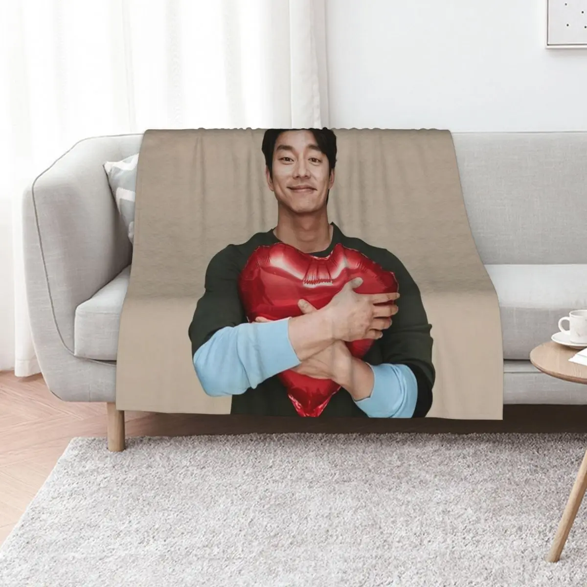 Gong Yoo happiness Throw Blanket Soft Sherpa Fleece Warm Blanket for Winter