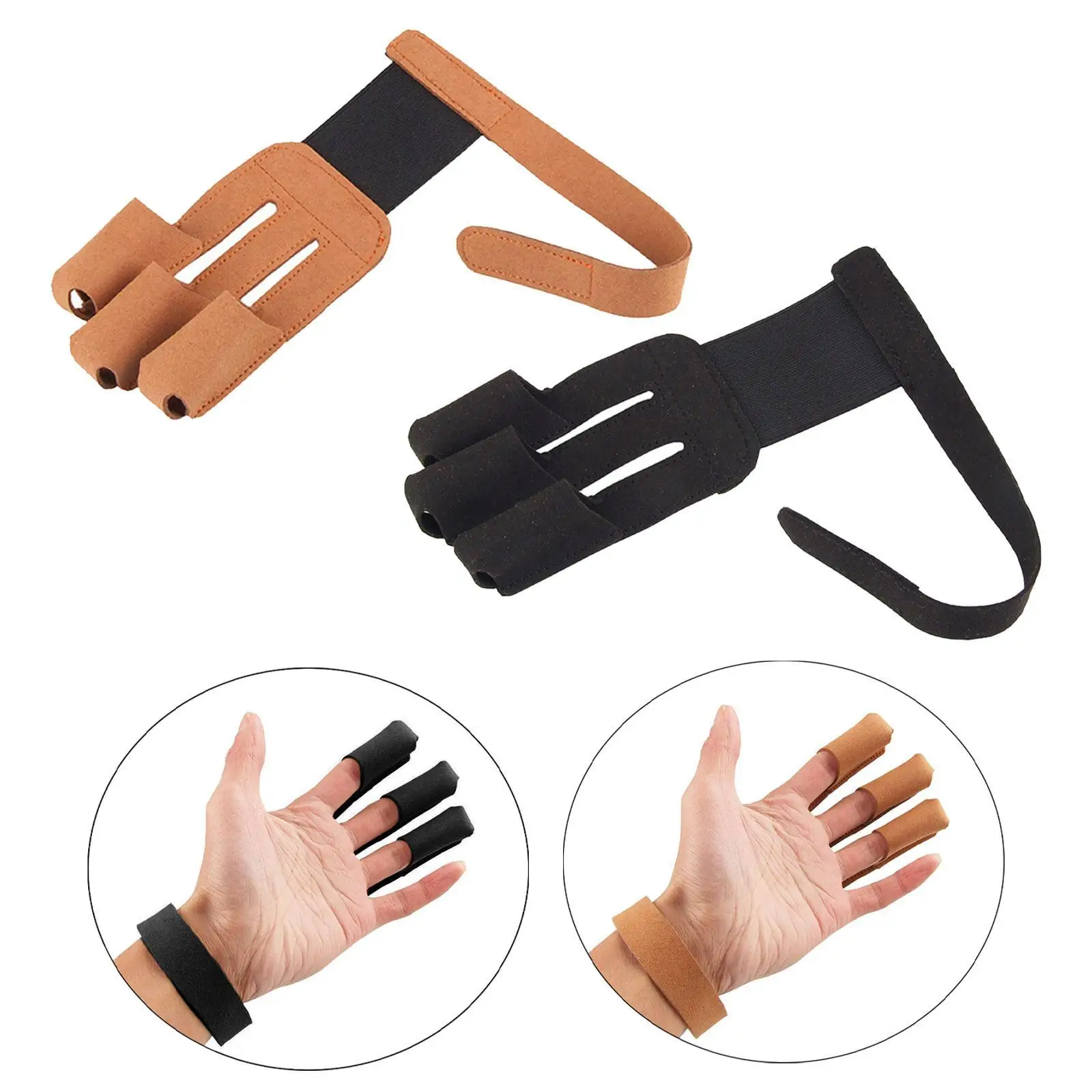 

Finger Training Tool Hunting Glove Elastic Right Left Hand 3 Fingers Cloth Glove Recurve Bow Accessories