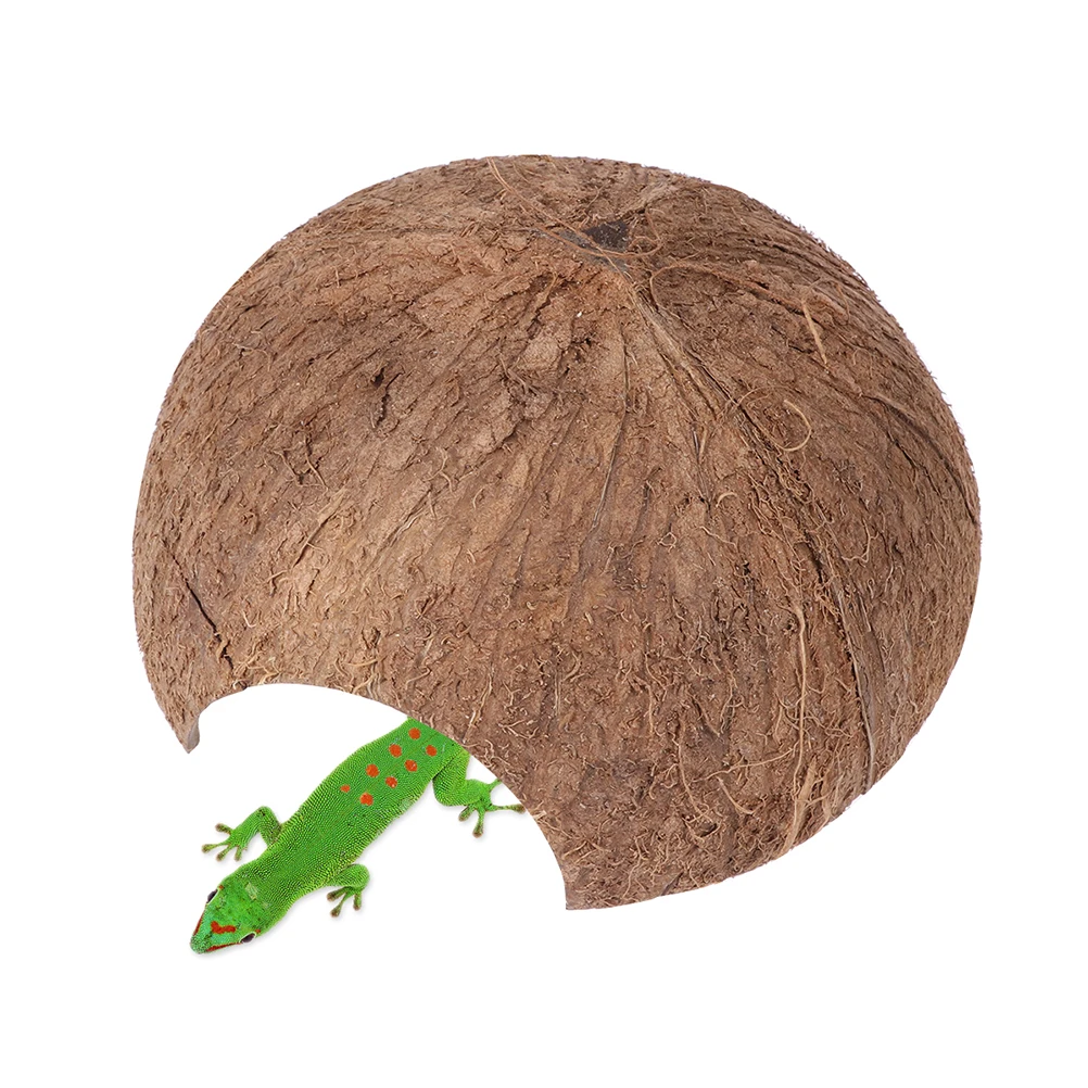 

2Pcs Coconut Shells Shelter Reptile Hideout Supplies Pet Cave Warm Environment Natural Lizards Spiders Reptile