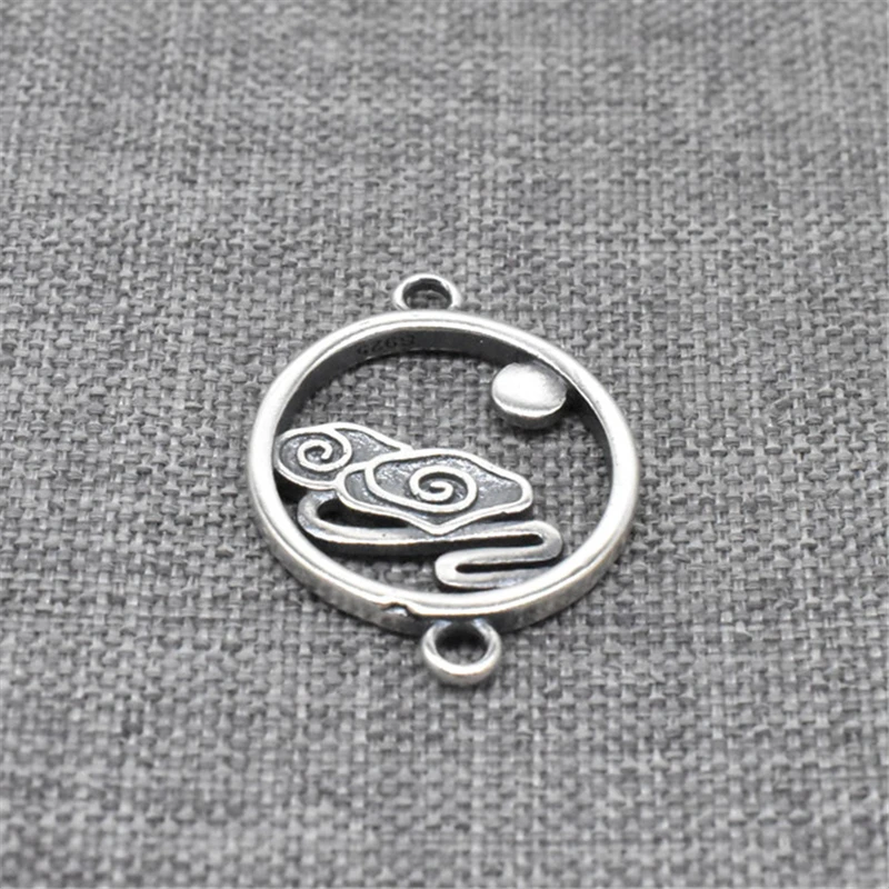 2 Pieces Sunset Connector Charms Double Sided in 925 Sterling Silver for Necklace and Bracelet Making