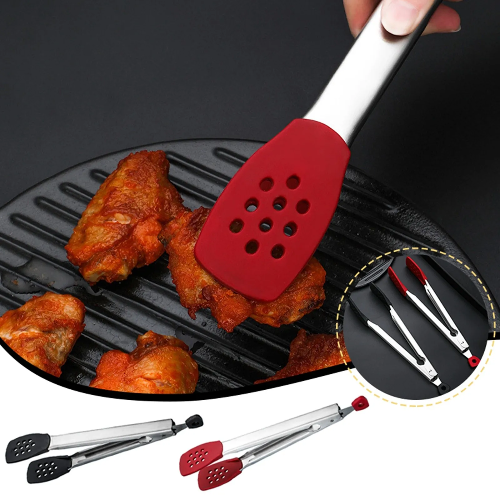 

Stainless Steel Steak Clip Barbecue Clip High Temperature Non Stick Pan Storage Silicone Scalding Silicone Kitchen Utensils Tong